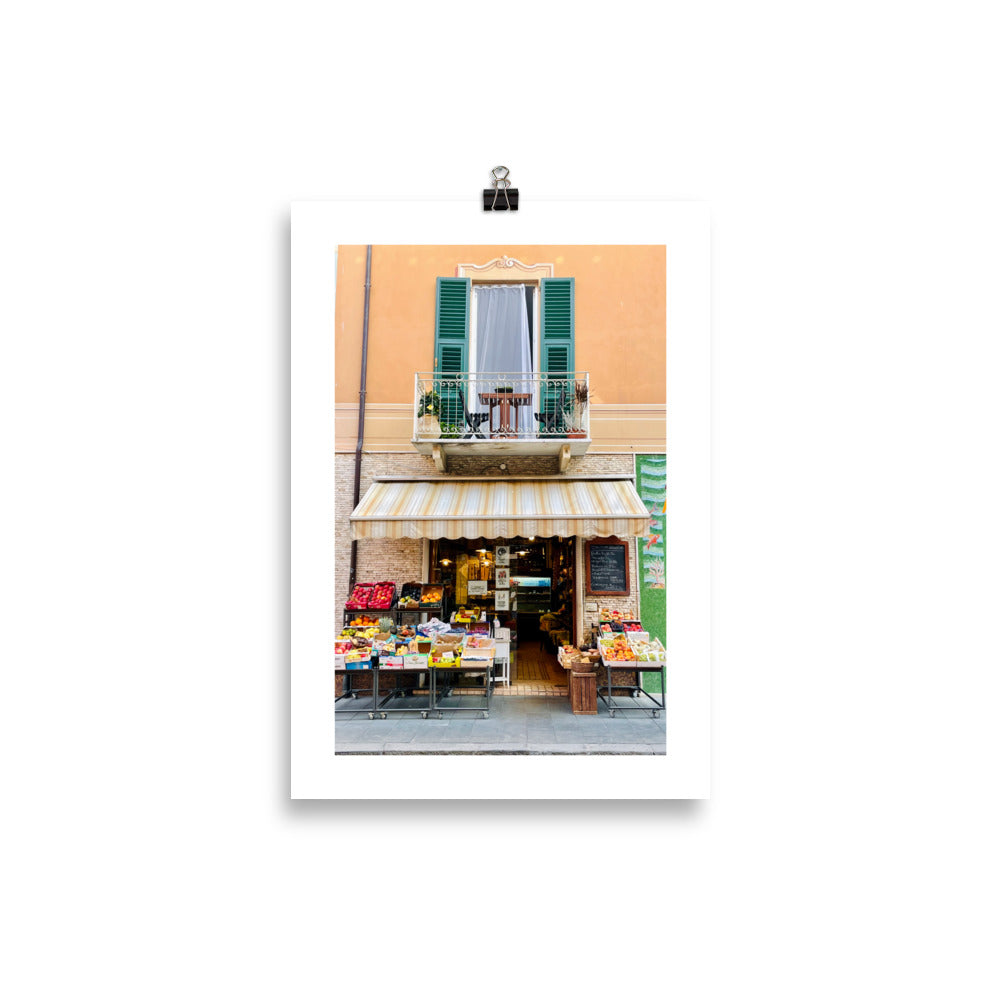 Balcony over italian grocery store